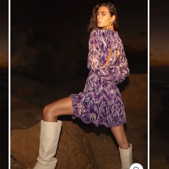 NWT Hemant & Nandita Anum Mini Dress Purple Medium - Picture 16 of 16